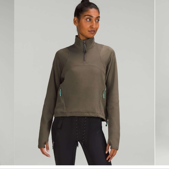Lululemon Tech Fleece Hiking 1/4 Zip Pullover Carob Brown Size 4 - Picture 2 of 14
